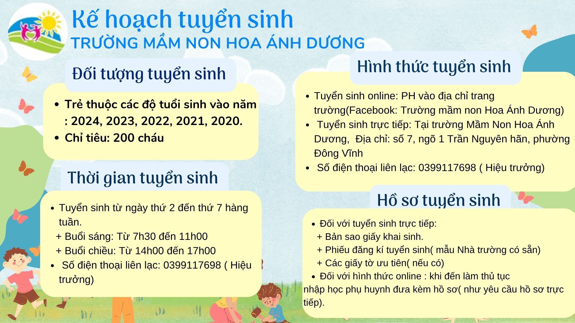 Thông báo tuyển sinh năm học 2025 - 2026